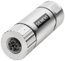 SIEMENS 6GK1906-0EB00 Power M12 cable connector PRO axial cable outlet for assembly in the field, female contact insert, L-coded (socket) 1 pack = 1 unit.