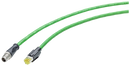 SIEMENS 6XV1878-5TN15 IE TP Cord M12-180/RJ45-180 pre-assembled IE Flexible Cable, with 1x M12 plug (X-coded); 180 degrees cable outlet; 1x RJ45 plug; 180-degree cable o...