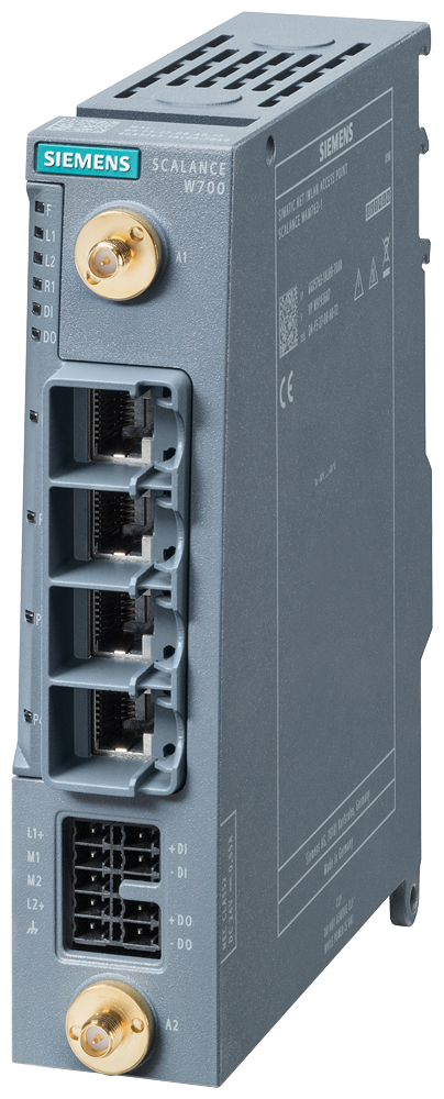 SIEMENS 6GK5763-1AL00-7DA0 IWLAN access point, SCALANCE WAM763-1, 1 radio, 2.4/5 GHz, IEEE 802.11ax (Wi-Fi 6), 2 R-SMA connections, iFeatures support via CLP, 1201 Mbps (gros...