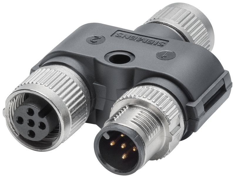 SIEMENS 6GK1907-0DC00-6AA5 M12 Power T-Tap (A-coded), power T-piece for SCALANCE XP-200 switches