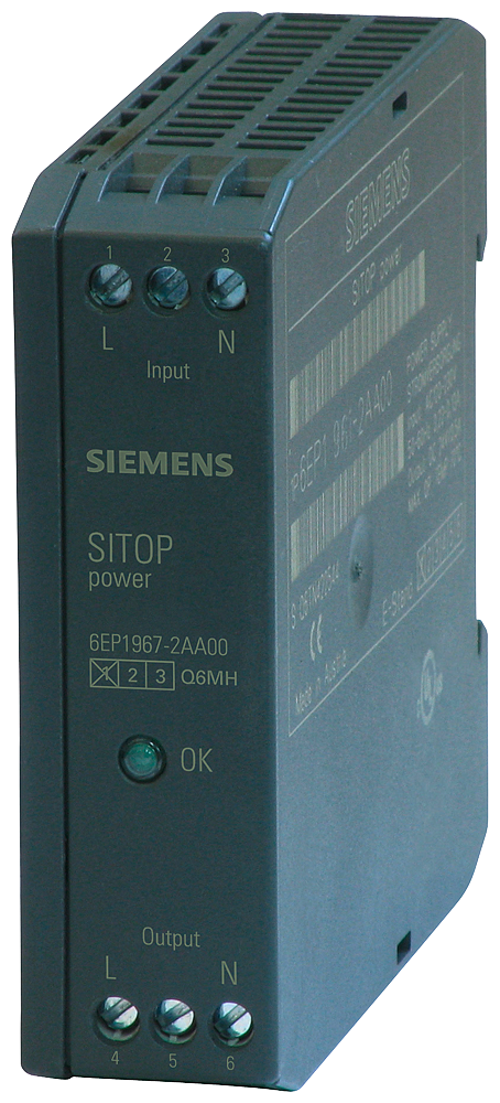 SIEMENS 6EP1967-2AA00 SITOP Switch on current limiter Ballast unit for SITOP Power supplies input: 100-480 V AC, 10 A max output: 100-480 V AC, 10 A max