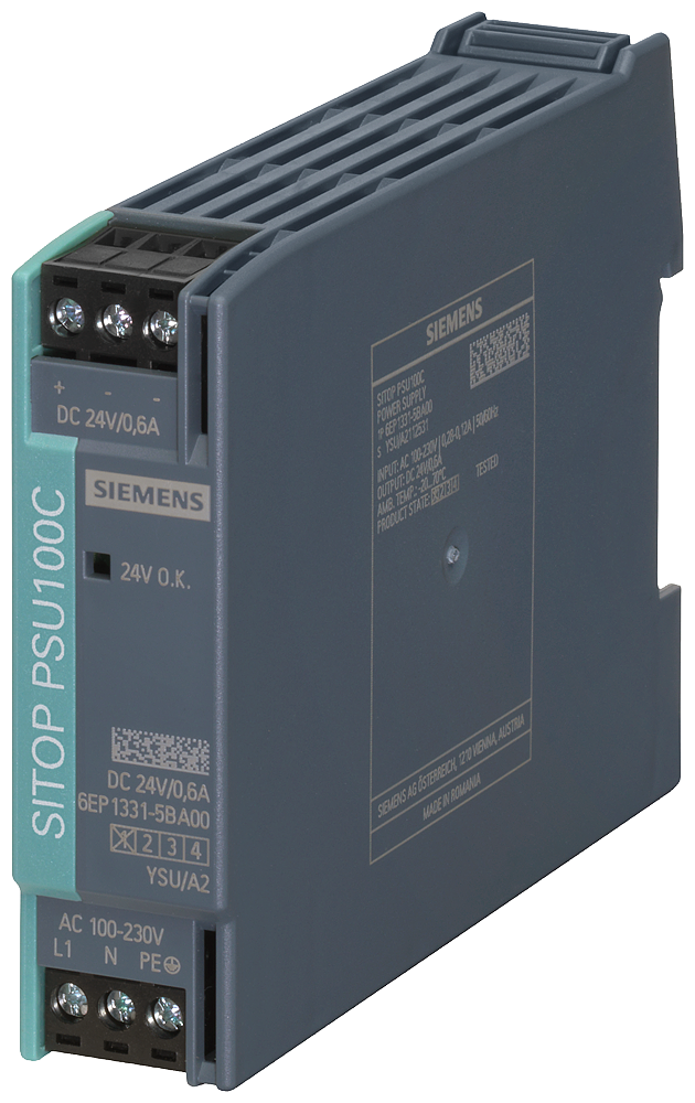 Siemens 6EP1331-5BA00 SITOP PSU100C 24 V/0.6 A Stabilized power supply input