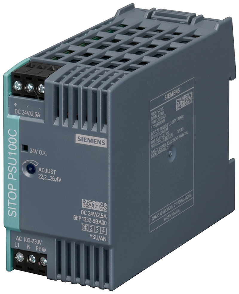 Siemens 6EP1332-5BA00 SITOP PSU100C 24 V/2.5 A Stabilized power supply input