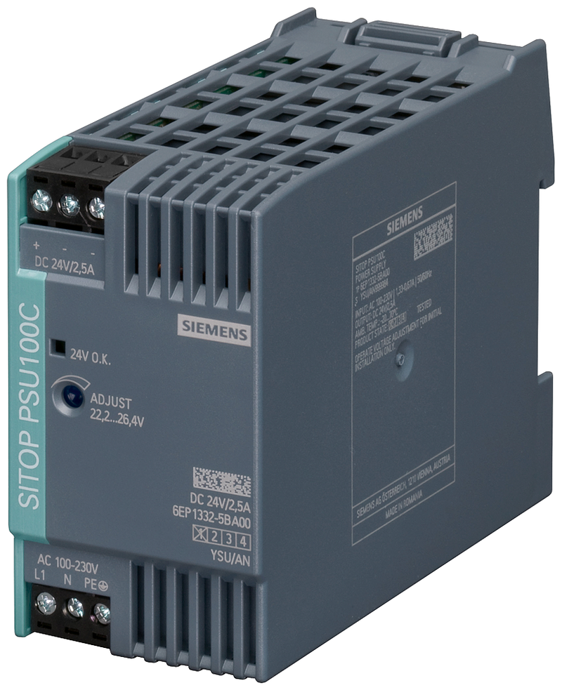 SIEMENS 6EP1332-5BA00 Power supply SITOP PSU100C, single-phase 24 V DC/2.5 A