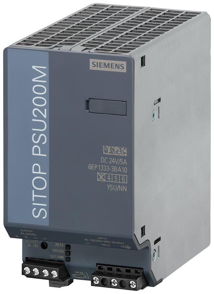 SIEMENS 6EP1333-3BA10 Power supply SITOP PSU200M, single and 2-phase 24 V DC/5 A