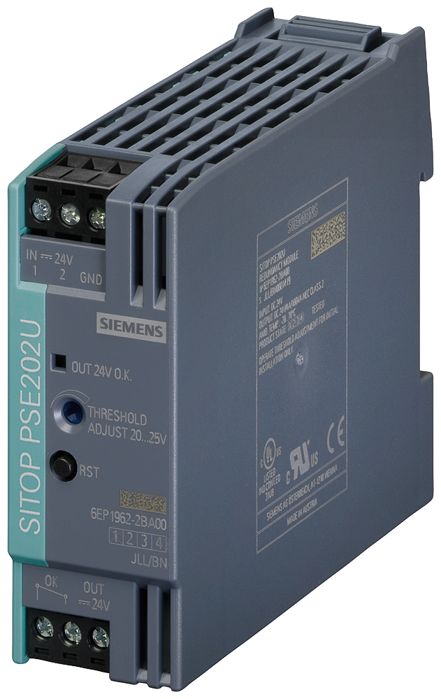 SIEMENS 6EP1962-2BA00 Redundancy module SITOP PSE202U, 24 VDC/NEC Class 2 with limiting to 100 VA