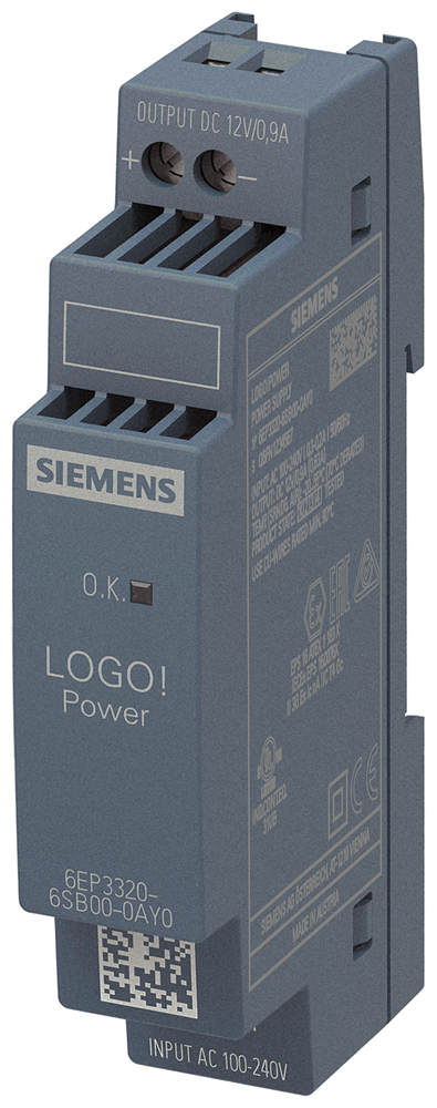 SIEMENS 6EP3320-6SB00-0AY0 Power supply LOGO!Power, single-phase 12 V DC/1.9 A