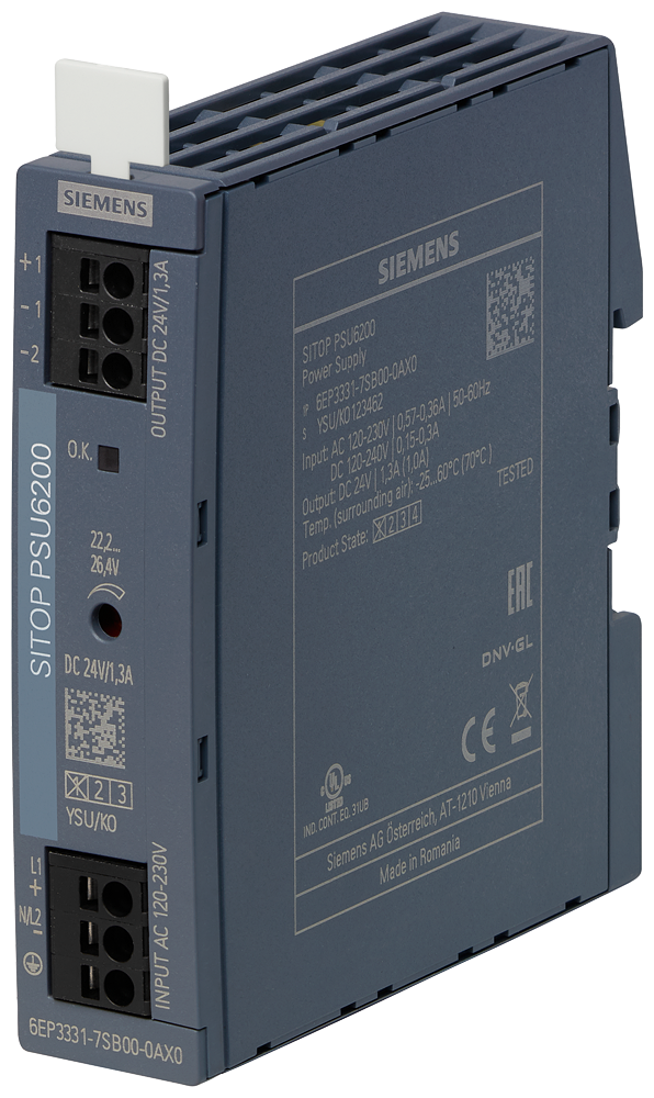 SIEMENS 6EP3331-7SB00-0AX0 Power supply SITOP PSU6200, single-phase 24 V DC/1.3 A