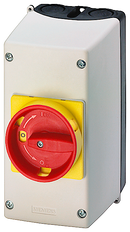 SIEMENS 3RV1923-1GA00 Molded-plastic surface-mounting encl. with EMERGENCY OFF rotary operating mechanism, 72 mm, metr. cable gland