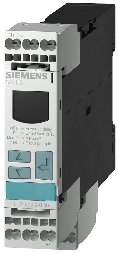 SIEMENS 3UG4633-1AL30 Digital monitoring relay voltage monitoring, 22.5 mm from 17 to 275 V AC/DC