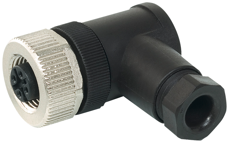 SIEMENS 3RK1902-4CA00-4AA0 M12 socket, angled, 4-pole, screw terminal, max. 0.75 mm2, A-coded, max. 4 A