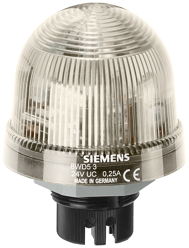 SIEMENS 8WD5320-5BE Integrated signal lamp, repeated flash light, with integrated LED, clear, 24 V AC/DC