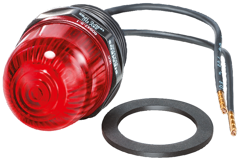 SIEMENS 3SX3235 LED light, red, 24 V DC diameter 25 mm for M20 x 1.5 threaded connection, also for 3SE7, cable-operated switch or 3SE5, position switch can be used
