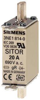 SIEMENS 3NE1813-0 SITOR fuse link, with blade contacts, NH000, In: 16 A, gS, Un AC: 690 V