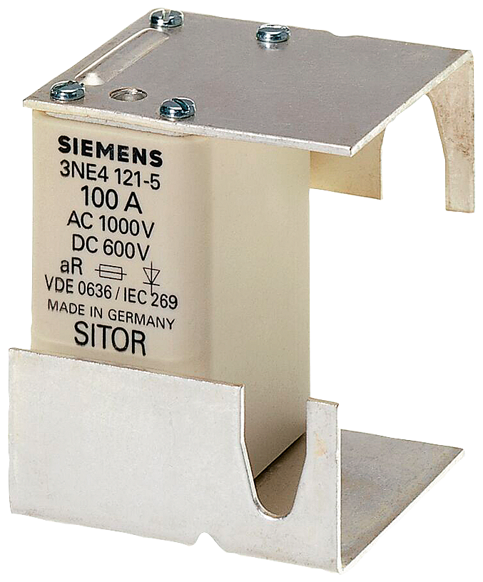 SIEMENS 3NE4121-5 SITOR fuse link, with installation bracket, In: 100 A, aR, Un AC: 1000 V