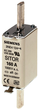 SIEMENS 3NE4117 SITOR fuse link, with blade contacts, NH0, In: 50 A, gR, Un AC: 1000 V