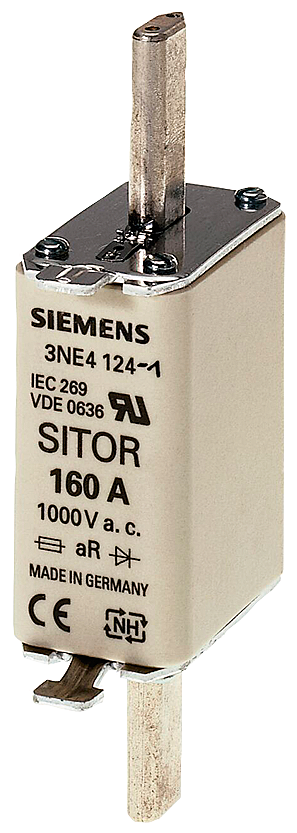 SIEMENS 3NE4117 SITOR fuse link, with blade contacts, NH0, In: 50 A, gR, Un AC: 1000 V