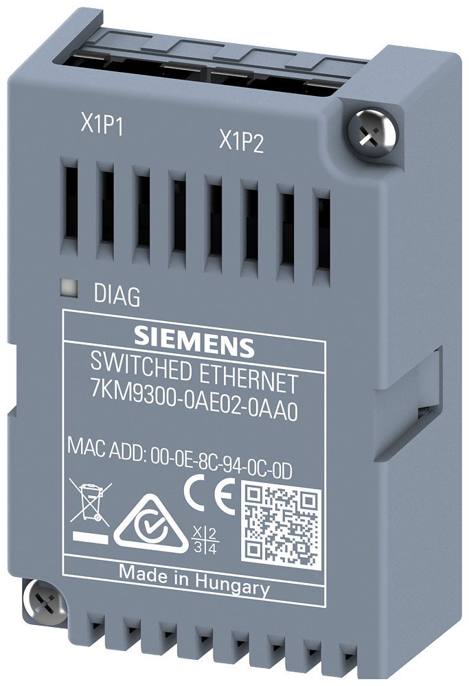 SIEMENS 7KM93000AE020AA0 Expansion module Switched Ethernet PROFINET V3, plug-in, for 7KM PAC3200