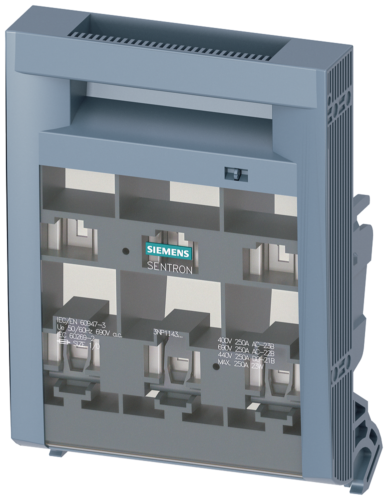 SIEMENS 3NP19431GA00 Standard fuse carrier, without fuse monitoring, for size NH1, accessory