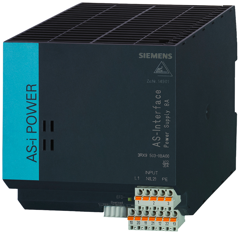 SIEMENS 3RX9503-0BA00 AS-i Power 8 A 120 V AC/230-500 V IP20, AS-i power supply unit, in: 120 V/230 V-500 V AC