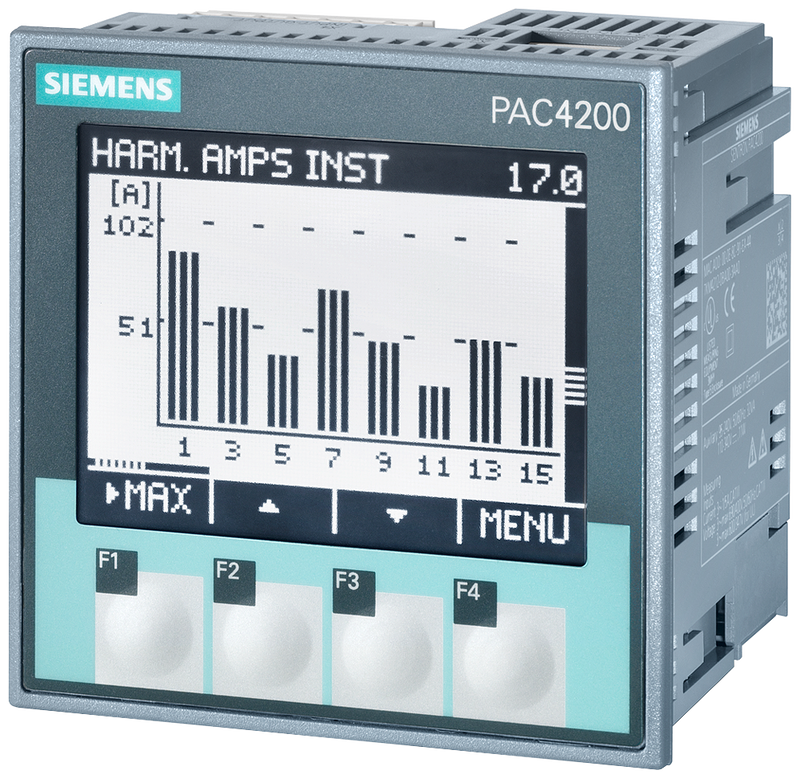 SIEMENS 7KM42120BA003AA0 SENTRON 7KM PAC4200 power monitoring device, front mounting, 690/400 V, 5 A, 95-240 V AC/110-340 V DC, Modbus TCP