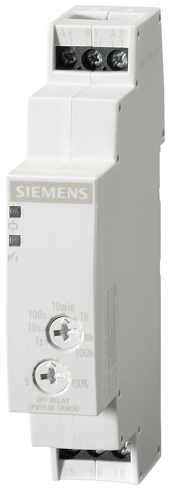 SIEMENS 7PV1538-1AW30 Timing relay, electronic, OFF-delay, 1 change-over contact, with auxiliary voltage, 7
