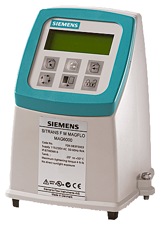 SIEMENS 7ME6910-1AA10-1BA0 MAG 5000, IP67 / NEMA 4X/6, Polyamid enclosure, With display, With HART, 115-230V AC 50/60 Hz