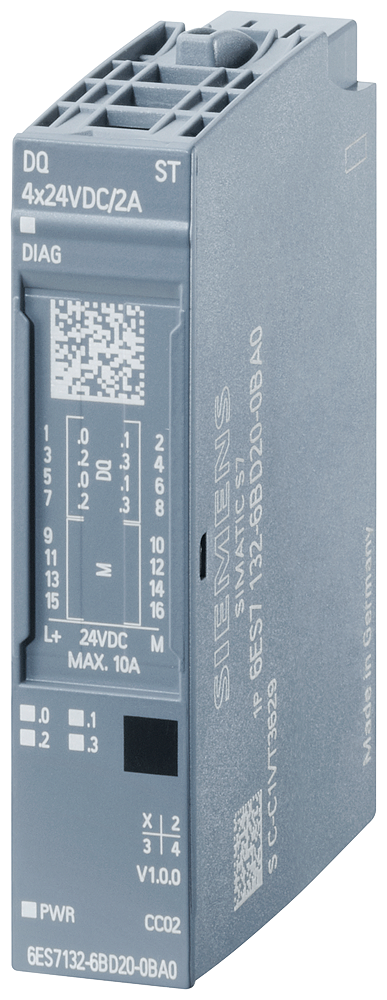 SIEMENS 6ES7132-6BD20-0BA0 SIMATIC ET 200SP DQ 4x24 V DC/2 A ST