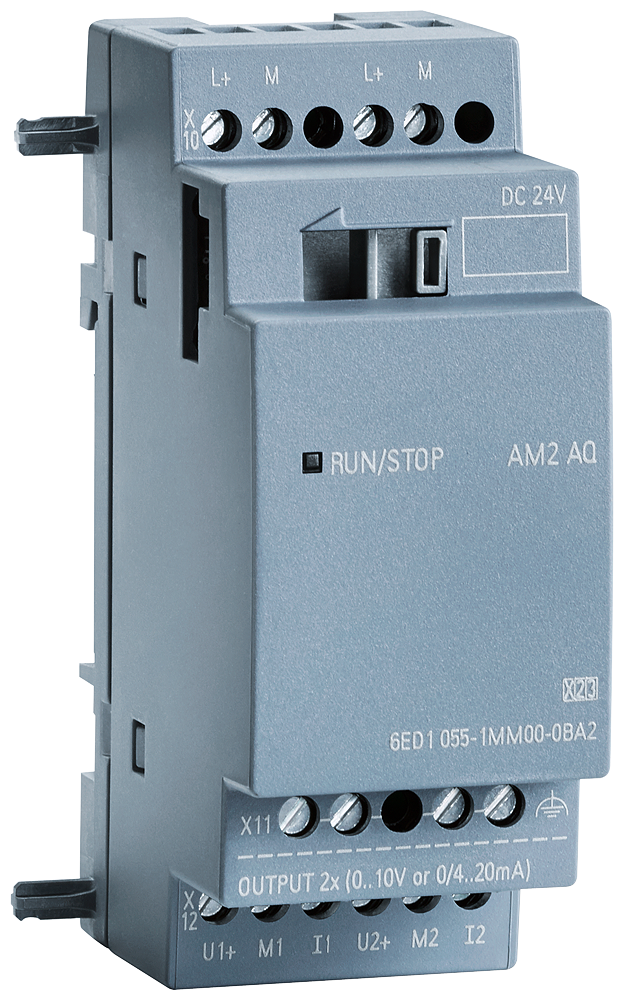 SIEMENS 6AG1055-1MM00-7BA2 SIPLUS LOGO! AM2 AQ 0 ... 10 V, 0/4 ... 20 mA For LOGO! 8, -40 ... +70 °C with conformal coating based on 6ED1055-1MM00-0BA2
