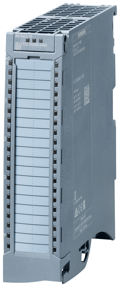 SIEMENS 6ES7532-5ND00-0AB0 SIMATIC S7-1500 AQ 4xU/I HF 35 mm Incl. power supply element, shield bracket, and shield terminal