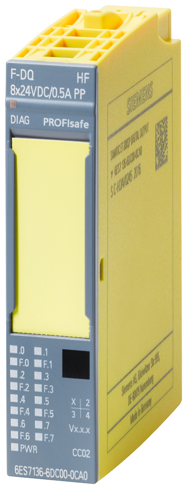 SIEMENS 6ES7136-6DC00-0CA0 SIMATIC ET 200SP F-DQ 8x24 V DC/0.5 A PP HF