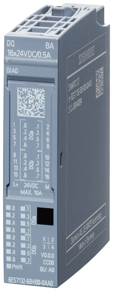 SIEMENS 6ES7132-6BH00-0AA0 SIMATIC ET 200SP DQ 16x24VDC/0.5A BA