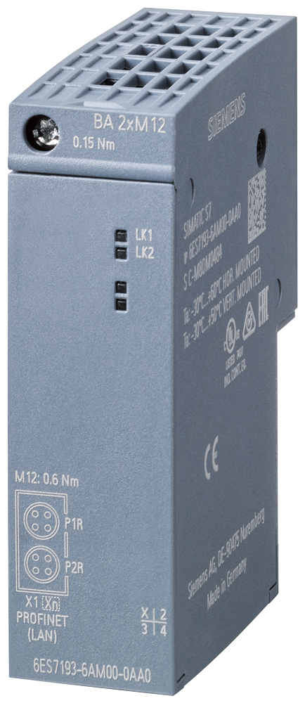 SIEMENS 6ES7193-6AM00-0AA0 SIMATIC ET 200SP BA 2x M12