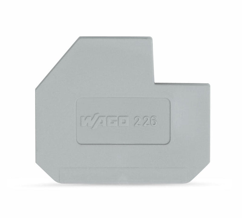 WAGO 226-120 End plate for 400 V, cut-out dimensions L1 1.5 mm thick, gray
