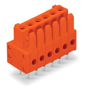 WAGO 734-506 THT female header 0.9 x 0.9 mm solder pin straight, orange