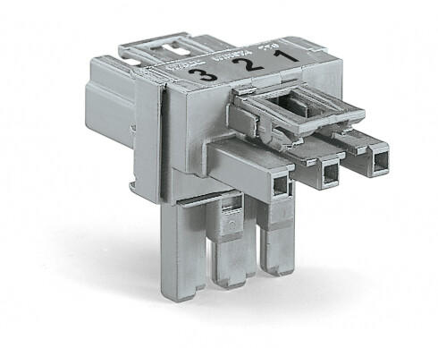 WAGO 770-967 T-distribution connector 3-pole Cod. B, gray