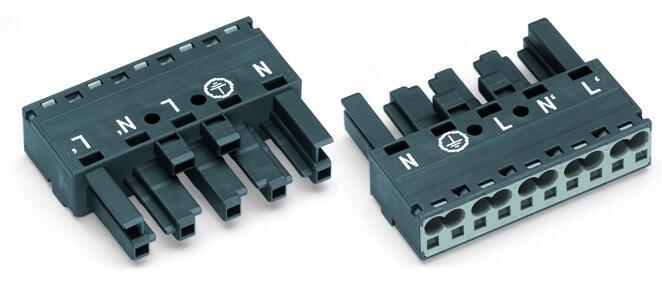 WAGO 770-1165 Socket 5-pole, dark gray