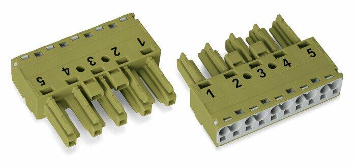 WAGO 770-265 Socket 5-pole, light green