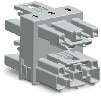 WAGO 770-1714 3-way distribution connector 3-pole Cod. B, gray