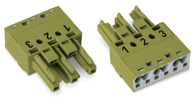 WAGO 770-263 Socket 3-pole, light green