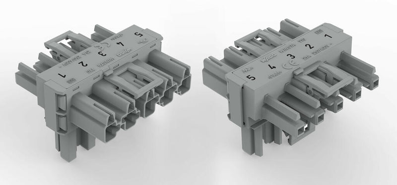WAGO 770-1741 T-distribution connector 5-pole Cod. B, gray