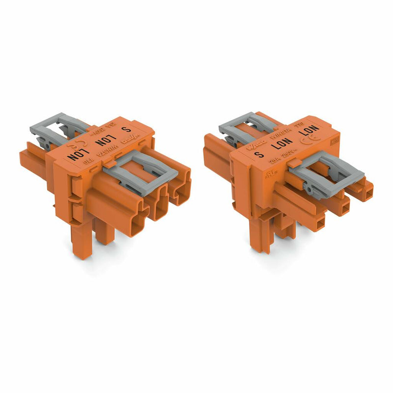 WAGO 770-667 T-distribution connector 3-pole Cod. R, orange