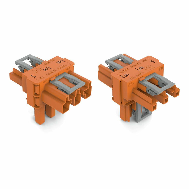 WAGO 770-670 T-distribution connector 3-pole Cod. R, orange