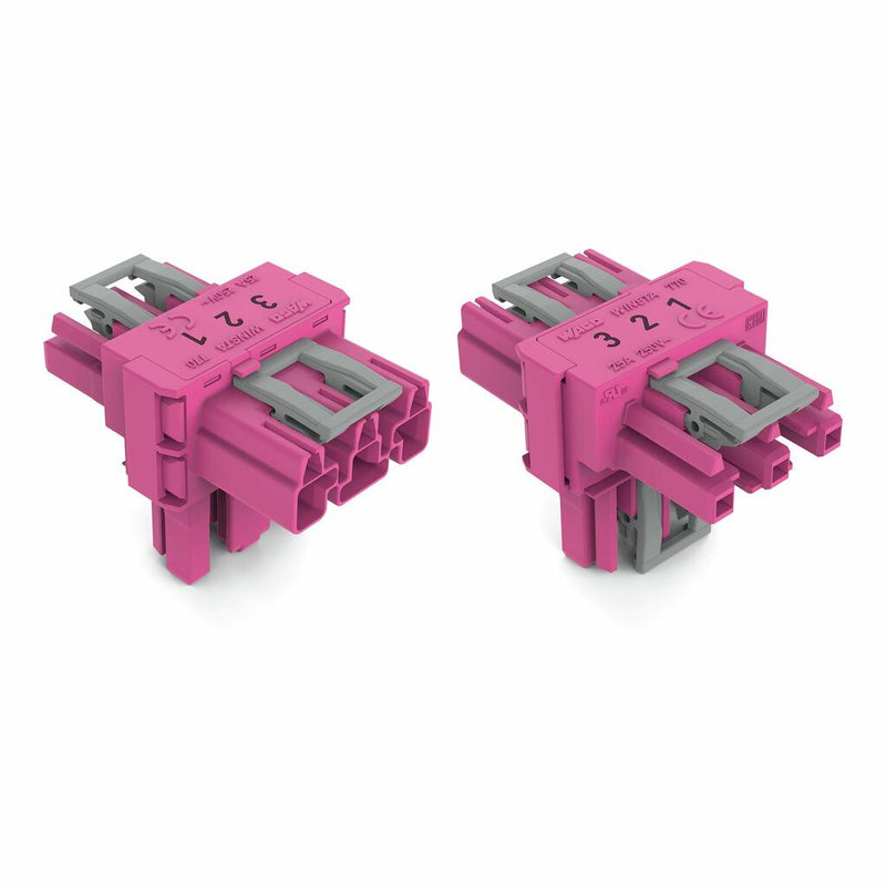 WAGO 770-1713 T-distribution connector 3-pole Cod. B, pink