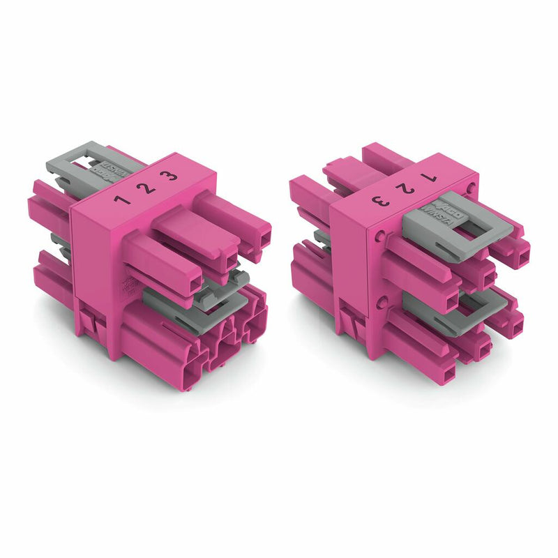 WAGO 770-1716 3-way distribution connector 3-pole Cod. B, pink