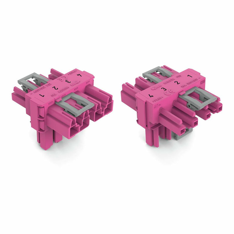 WAGO 770-1733 T-distribution connector 4-pole Cod. B, pink