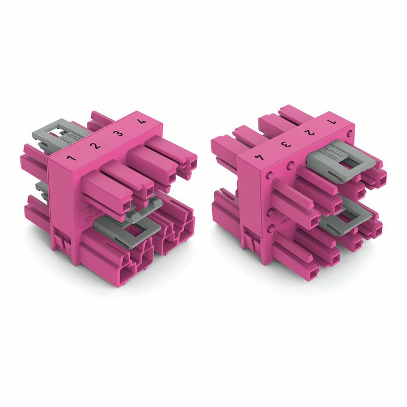 WAGO 770-1736 3-way distribution connector 4-pole Cod. B, pink