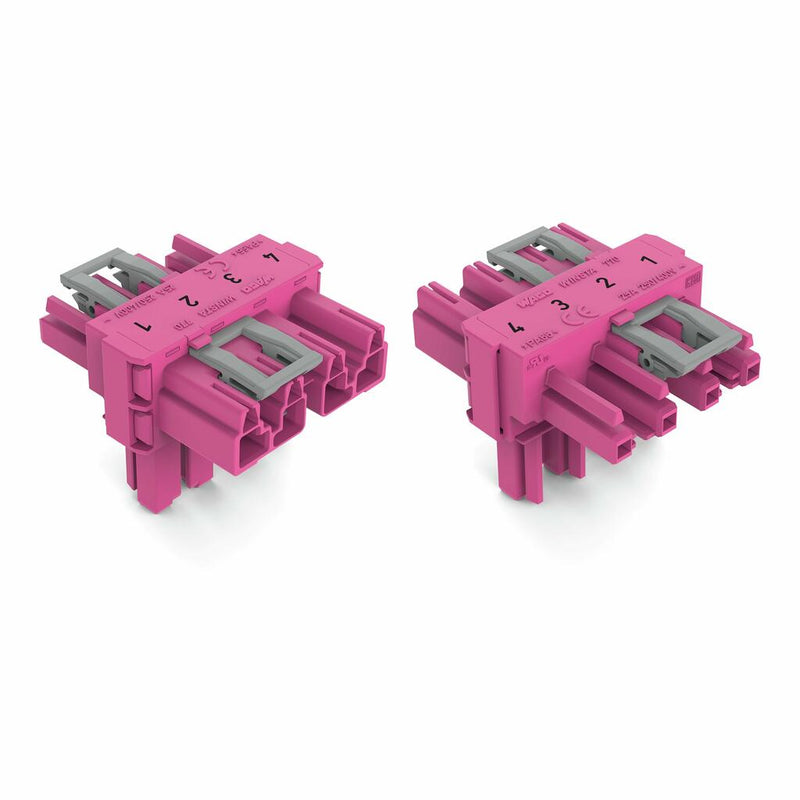 WAGO 770-1633 T-distribution connector 4-pole Cod. B, pink