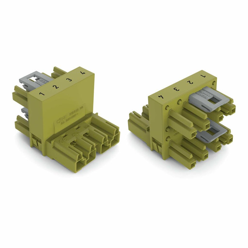 WAGO 770-1682 h-distribution connector 4-pole Cod. B, light green