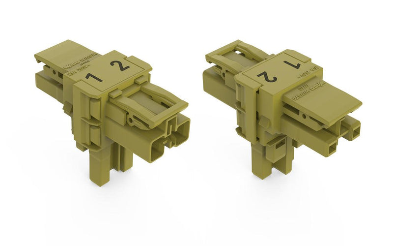 WAGO 770-1602 T-distribution connector 2-pole Cod. B, light green